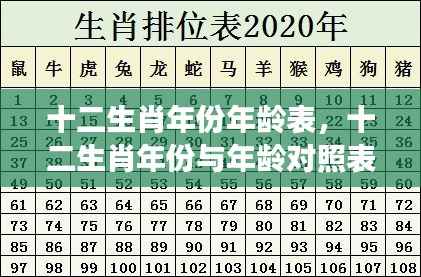 十二生肖年份与年龄对照表,揭秘成长时光印记